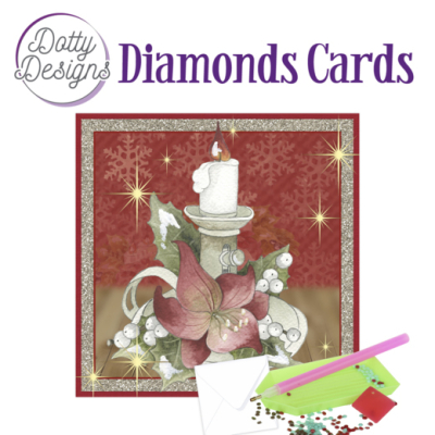 D0tty Design® - Set van 4 diamond painting kerstkaarten 15x15cm (set 11)